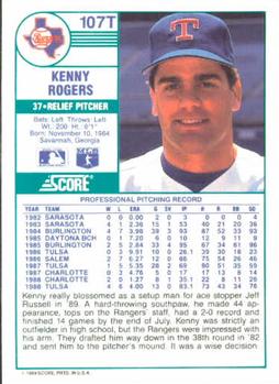 Kenny Rogers  baseball card collectible - Main Image 2