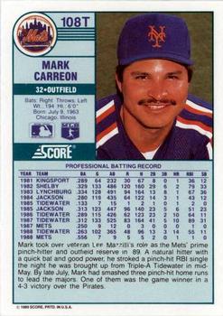 Mark Carreon  baseball card collectible - Main Image 2