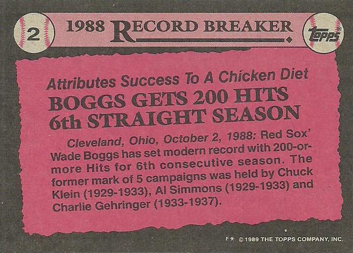 Wade Boggs  baseball card collectible - Main Image 2