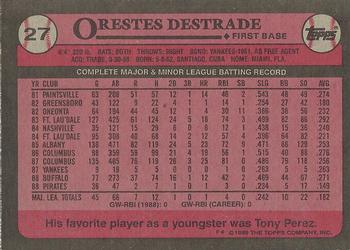 Orestes Destrade  baseball card collectible - Main Image 2