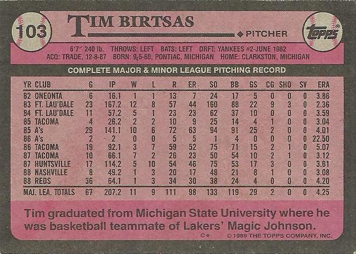 Tim Birtsas  baseball card collectible - Main Image 2