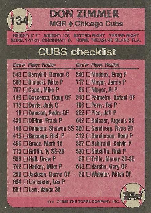 Don Zimmer  baseball card collectible - Main Image 2