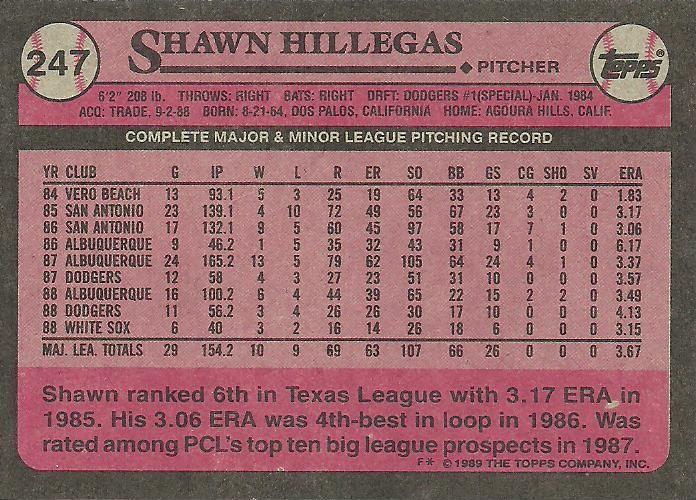 Shawn Hillegas  baseball card collectible - Main Image 2