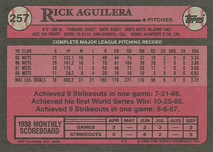 Rick Aguilera  baseball card collectible - Main Image 2