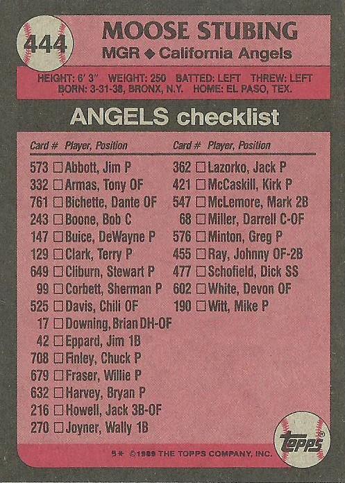 Moose Stubing  baseball card collectible - Main Image 2