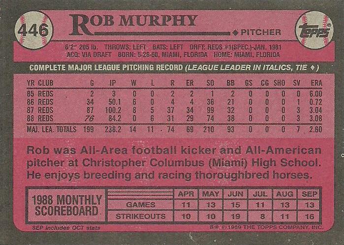 Rob Murphy  baseball card collectible - Main Image 2