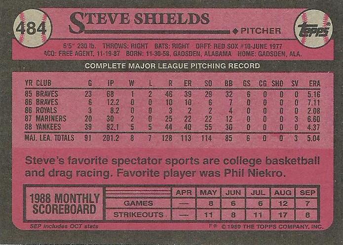 Steve Shields  baseball card collectible - Main Image 2