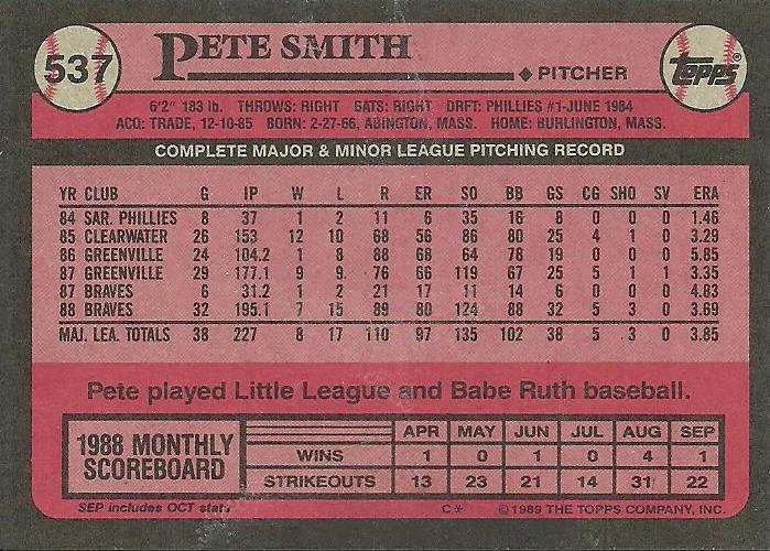 Pete Smith  baseball card collectible - Main Image 2