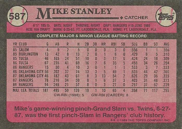 Mike Stanley  baseball card collectible - Main Image 2