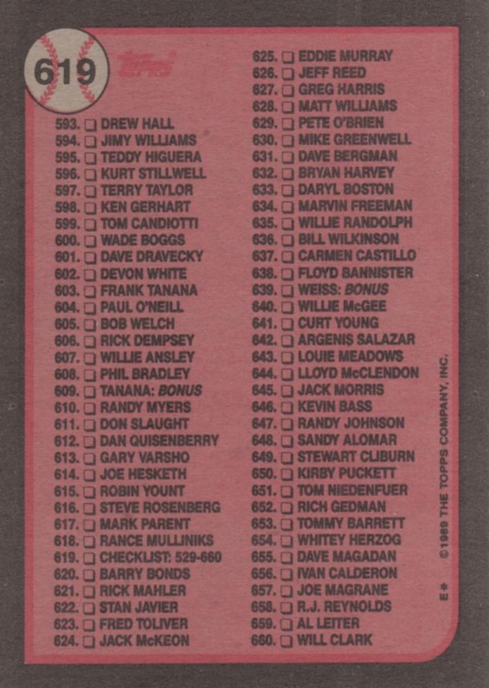 Checklist: 529-660  baseball card collectible - Main Image 2