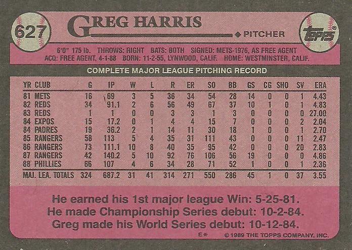 Greg Harris  baseball card collectible - Main Image 2