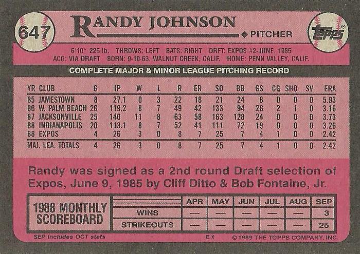 Randy Johnson  baseball card collectible - Main Image 2