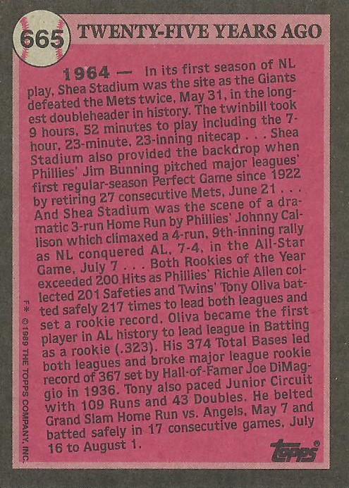 Tony Oliva  baseball card collectible - Main Image 2