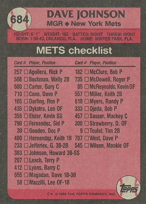 Dave Johnson  baseball card collectible - Main Image 2