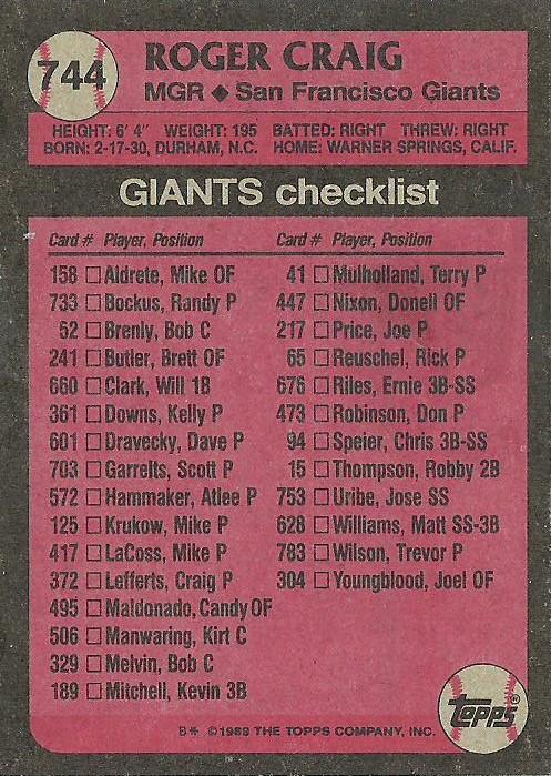 Roger Craig  baseball card collectible - Main Image 2