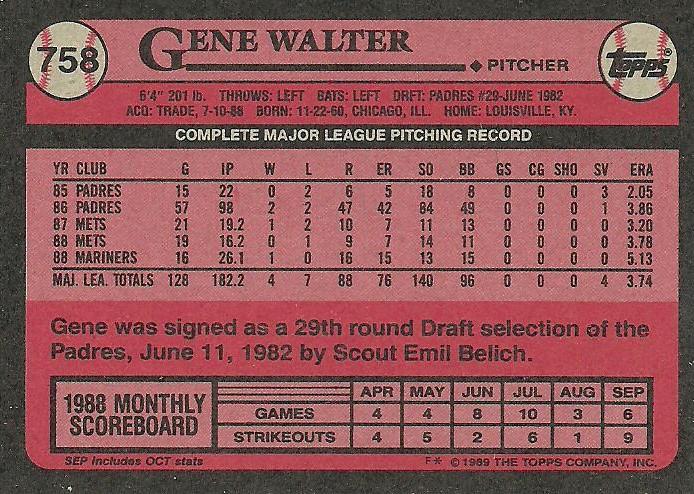 Gene Walter  baseball card collectible - Main Image 2