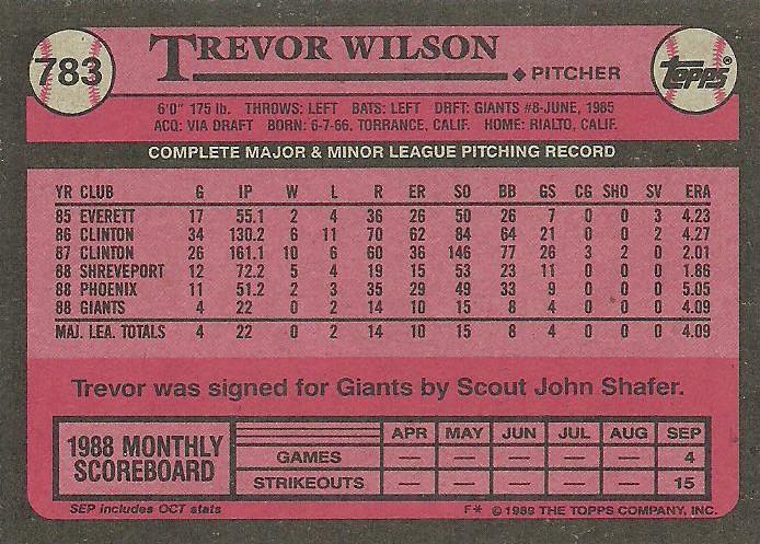 Trevor Wilson  baseball card collectible - Main Image 2