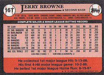 Jerry Browne  baseball card collectible - Main Image 2