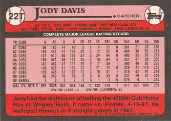 Jody Davis  baseball card collectible - Main Image 2