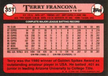 Terry Francona  baseball card collectible - Main Image 2