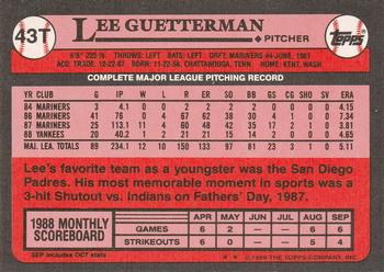Lee Guetterman  baseball card collectible - Main Image 2