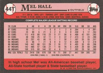 Mel Hall  baseball card collectible - Main Image 2