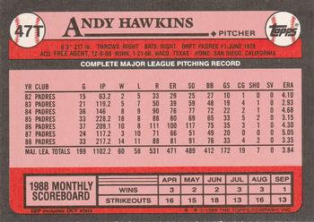 Andy Hawkins  baseball card collectible - Main Image 2