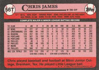 Chris James  baseball card collectible - Main Image 2