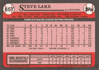 Steve Lake  baseball card collectible - Main Image 2
