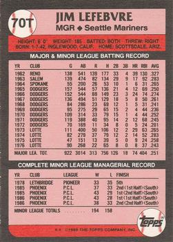 Jim Lefebvre  baseball card collectible - Main Image 2