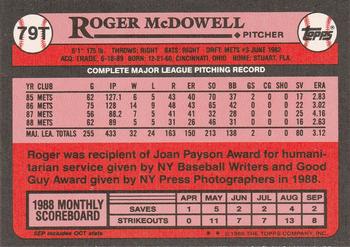 Roger McDowell  baseball card collectible - Main Image 2