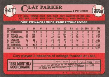 Clay Parker  baseball card collectible - Main Image 2