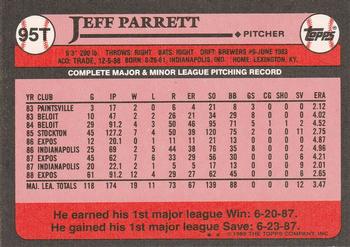 Jeff Parrett  baseball card collectible - Main Image 2