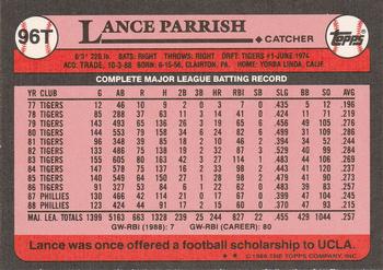 Lance Parrish  baseball card collectible - Main Image 2