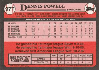 Dennis Powell  baseball card collectible - Main Image 2