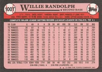 Willie Randolph  baseball card collectible - Main Image 2