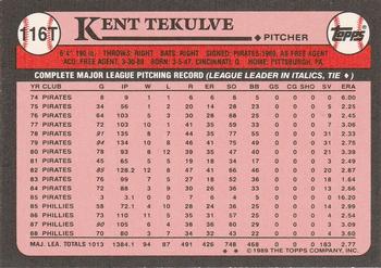 Kent Tekulve  baseball card collectible - Main Image 2