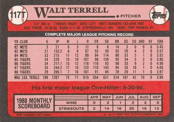 Walt Terrell  baseball card collectible - Main Image 2