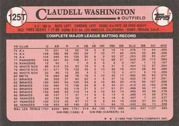 Claudell Washington  baseball card collectible - Main Image 2