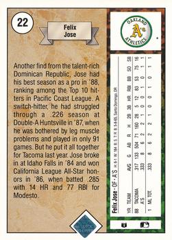 Felix Jose  baseball card collectible - Main Image 2