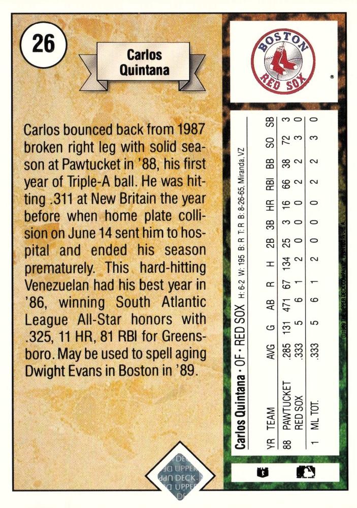 Carlos Quintana  baseball card collectible - Main Image 2