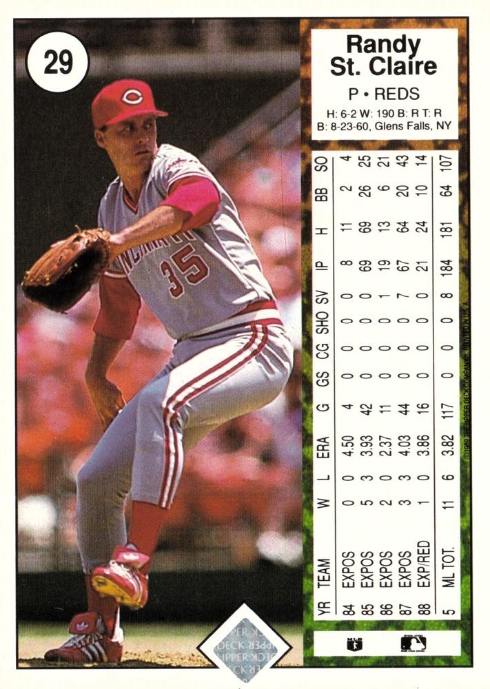Randy St. Claire  baseball card collectible - Main Image 2