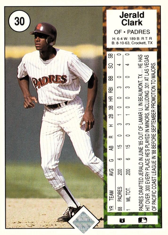 Jerald Clark  baseball card collectible - Main Image 2