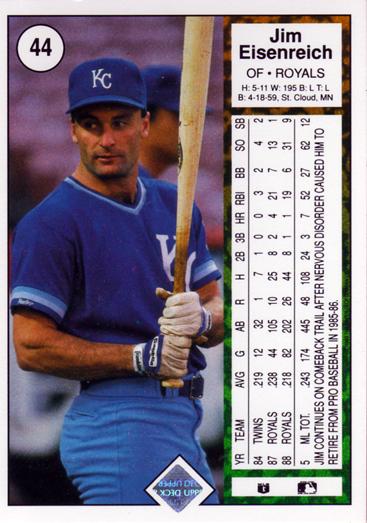 Jim Eisenreich  baseball card collectible - Main Image 2
