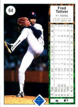 Fred Toliver  baseball card collectible - Main Image 2
