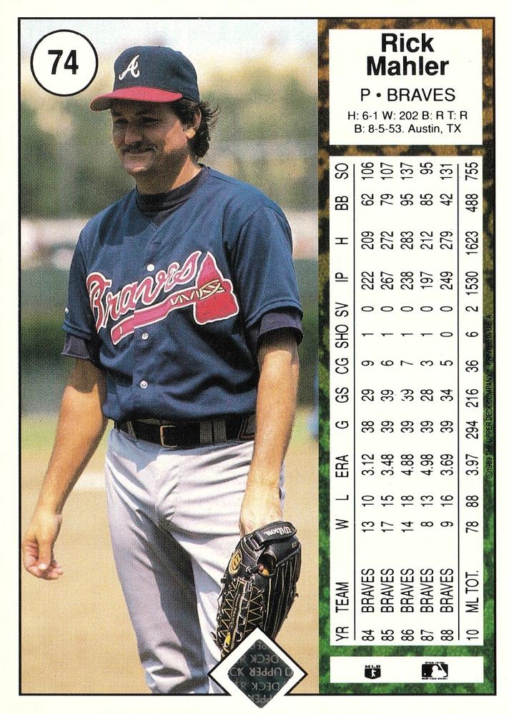 Rick Mahler  baseball card collectible - Main Image 2