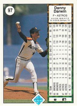 Danny Darwin  baseball card collectible - Main Image 2