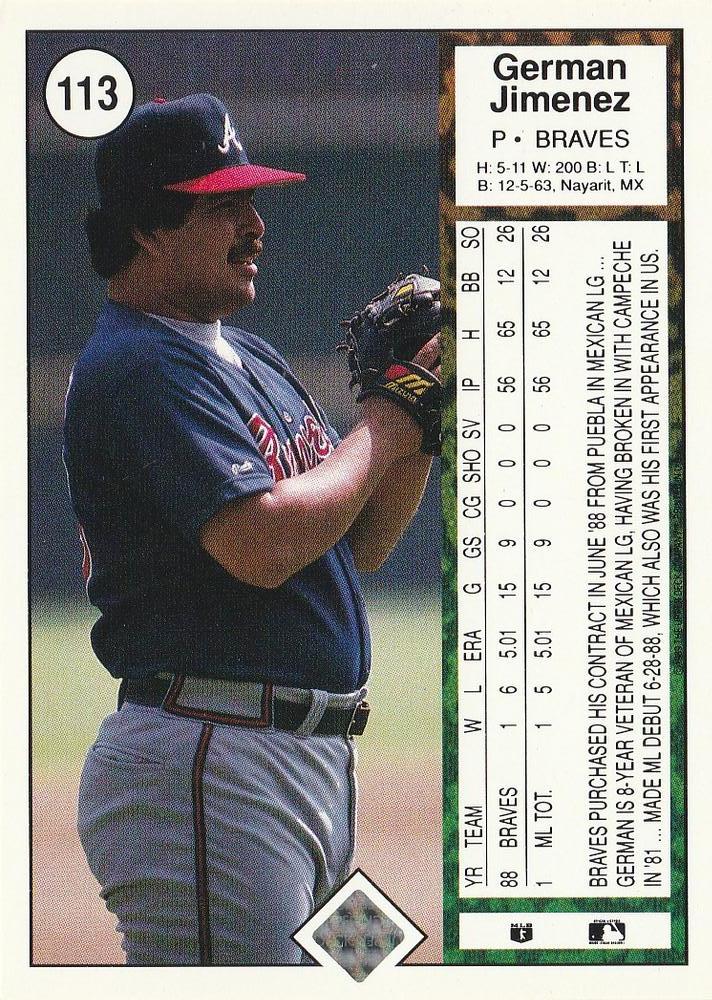 German Jimenez  baseball card collectible - Main Image 2