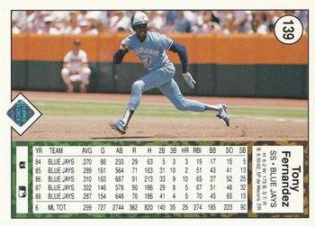Tony Fernandez  baseball card collectible - Main Image 2