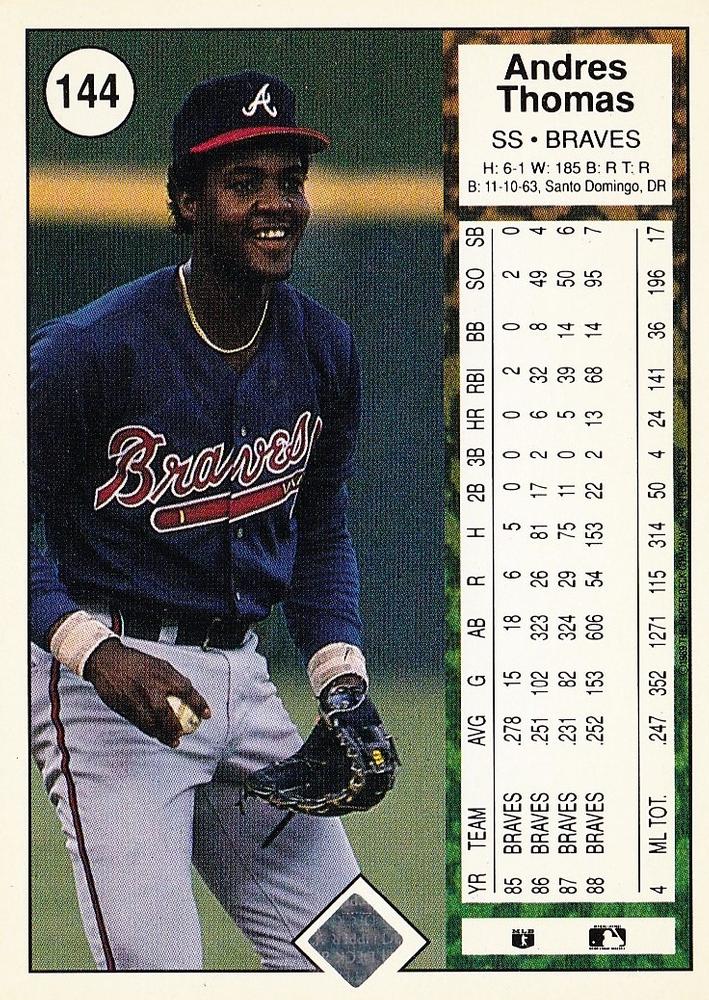 Andres Thomas  baseball card collectible - Main Image 2